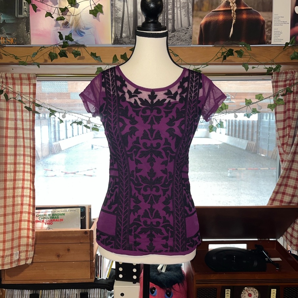 🫟Purple and Black Blouse🫟